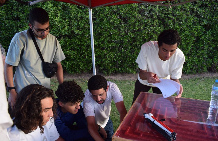 Reading the brief together at a scholars’ retreat.